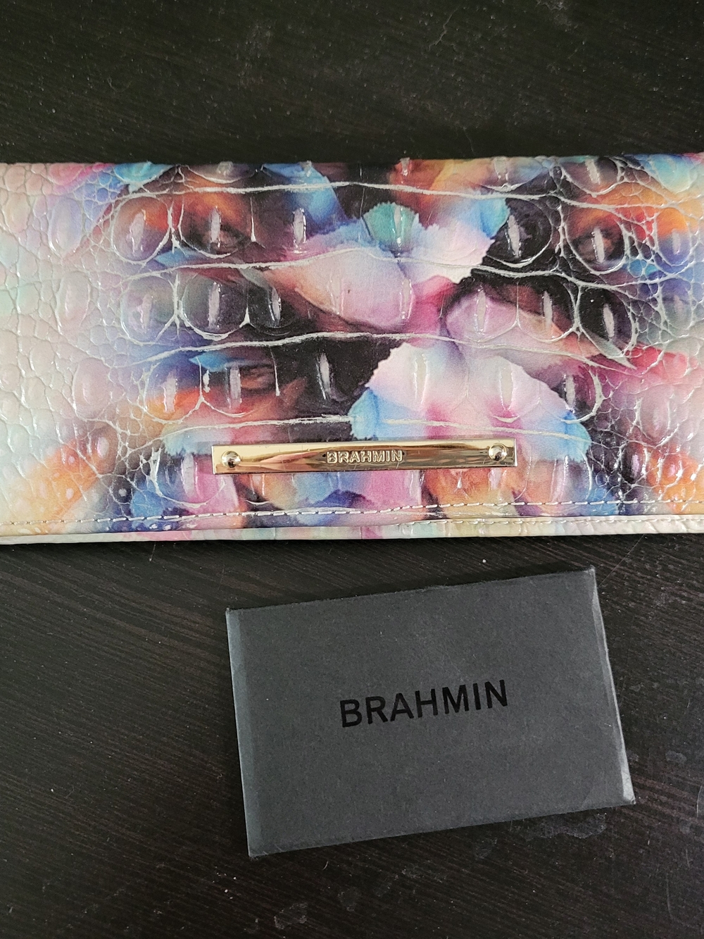 Brahmin Prism Ombre  Croc-Embossed Clutch Wallet